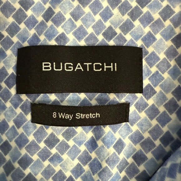 Bugatchi Blue Geometric Print Long Sleeve Button-Up Shirt - Size XXL - Picture 6 of 9